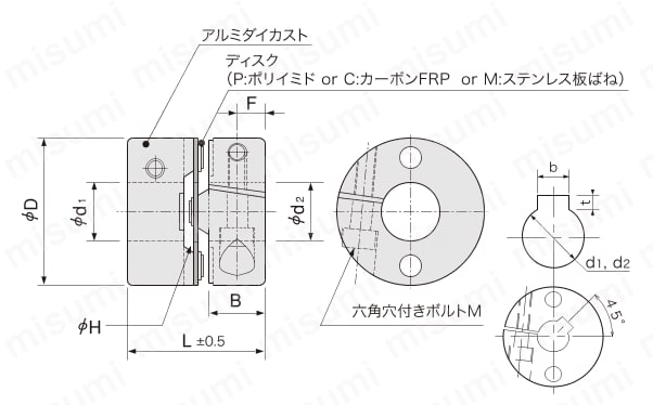 ディスク型カップリング MS/MSC 外形図2