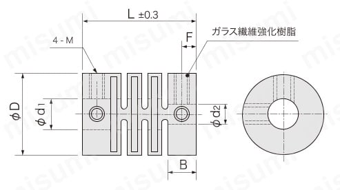 プラスチックカップリング GJ 外形図01