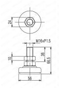 低床重荷重用キャスター HJ HJB HJ-SJ HJB-SJ HJ-AD AD 金具セット（車輪なし） 外形図