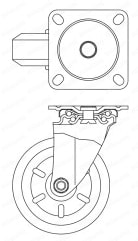 ステンレスキャスター 中荷重用 SUNJ SUNJB SUNJWB 金具セット（車輪なし） 図面