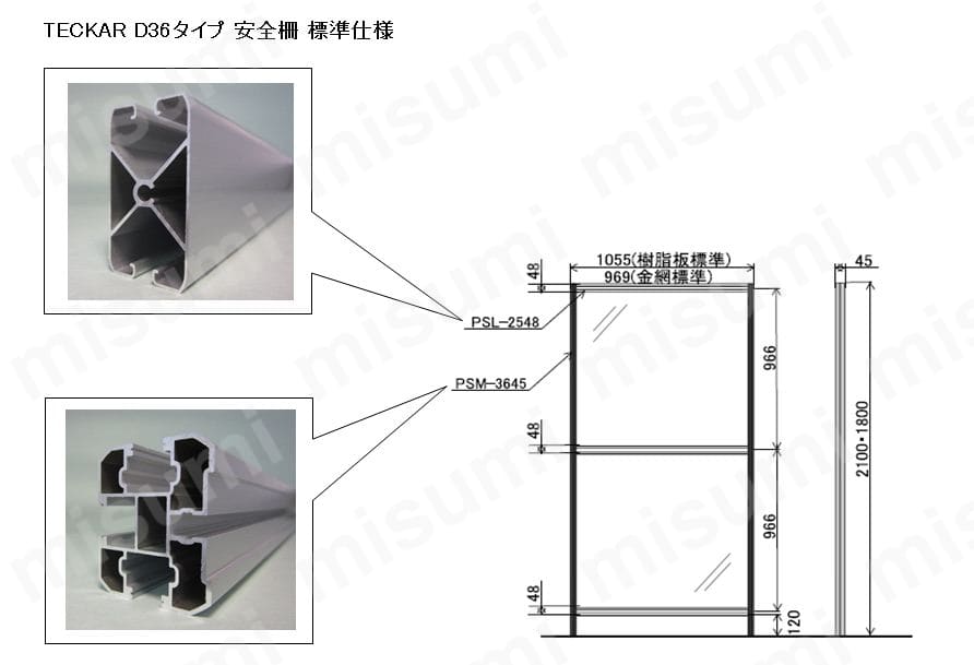 TECKAR D36タイプ 安全柵 標準仕様:関連画像