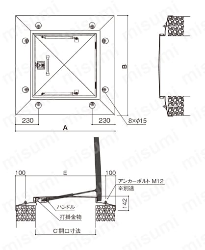 送料無料 通販 ファッション 鍵付らくらくハッチ（ステンレス製） MISUMI(ミスミ) | サヌキ | アクセサリー