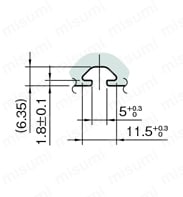 Line5 ストラットプロファイル 20X20 1列溝X1列溝 2面溝 SPH A詳細図