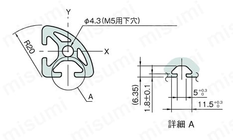 Line5 ストラットプロファイル R20 （SPL） 外形図