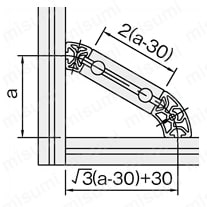 Line5 R20/40-60°ラウンドプロファイル　RPH24 取付寸法図