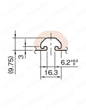 Line6 ストラットプロファイル 軽量型 60X30 1列溝X2列溝 4面溝 SPL A詳細図