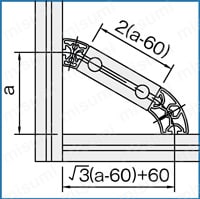 Line8 R40/80-30°ラウンドプロファイル RPH48 取付寸法図