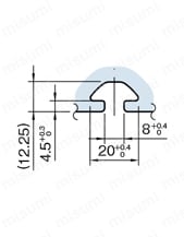 Line8 ストラットプロファイル 80X40（1列溝X2列溝 4面溝）（SPH） A詳細図
