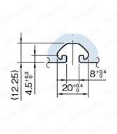 Line8 ストラットプロファイル エコノミー型 40X40 1列溝X0列溝 2面溝（対向） SPE A詳細図