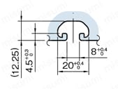 Line8 ストラットプロファイル 軽量型  120X80（2列溝X3列溝 4面溝）（SPL） A詳細図