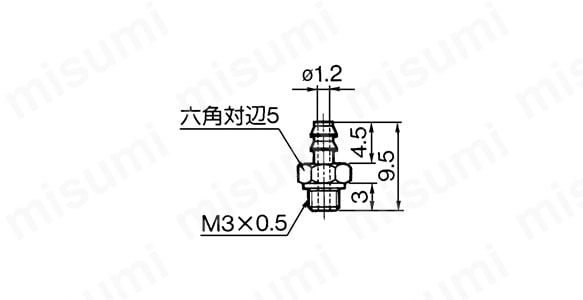 軟質チューブ用バーブ継手：M-3AU-3,-4:関連画像