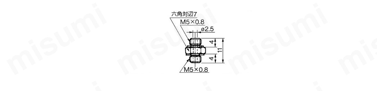 ニップル：M-5Nの外形図