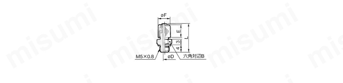ホースニップル：MS-5H-4、-6の外形図