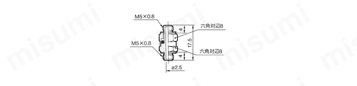 ユニバーサルニップル：MS-5UNの外形図