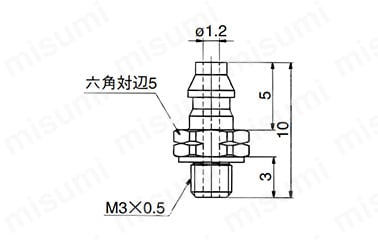 ポリウレタンチューブ用バーブ継手：10-M-3AU-3,-4:関連画像
