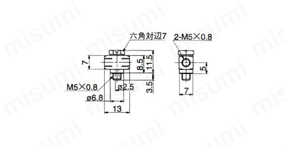 ミニチュア管継手 10-Mシリーズ ユニバーサルチー 10-M-5UT | SMC | MISUMI(ミスミ)