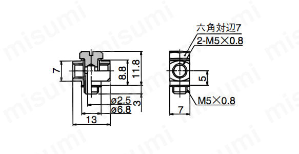 10-MS-5UT | ステンレスミニチュア管継手 10-MSシリーズ ユニバーサルチー 10-MS-5UT | SMC | MISUMI(ミスミ)