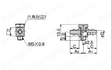 軟質チューブ用バーブチー：10-MS-5ATHU-3,-4,-6:関連画像