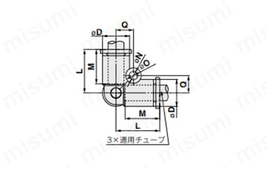 デルタ：KQ2Dの寸法図