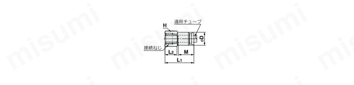 メスユニオン：KQB2Fの外形図