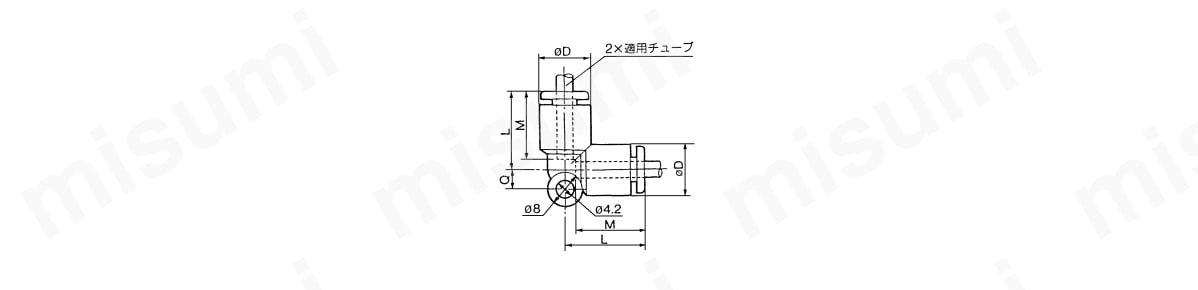エルボ：KGLの外形図