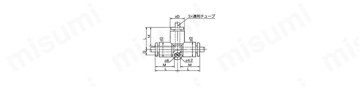 KGT10-00 | ワンタッチ管継手 ステンレス KGシリーズ チーズ KGT | SMC