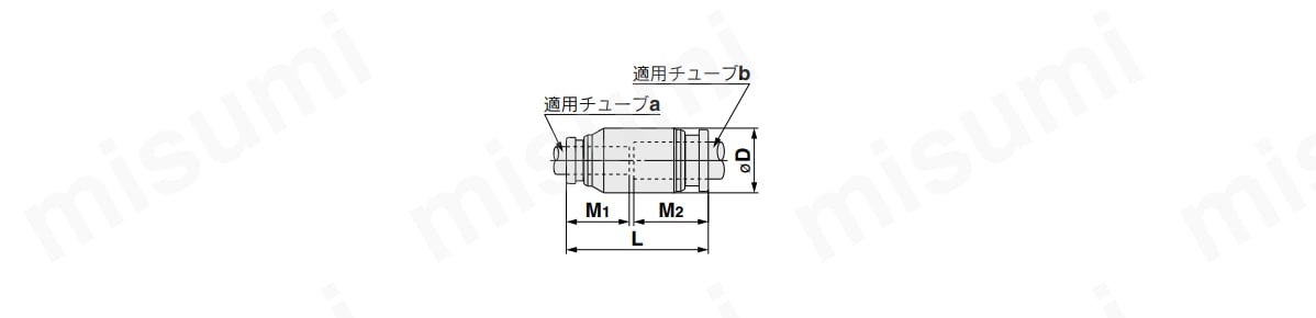 異径ストレート：KQG2Hの外形図