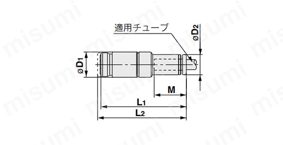 SカプラーKK：　ソケット(S)  ワンタッチ管継手付ストレートタイプ:関連画像
