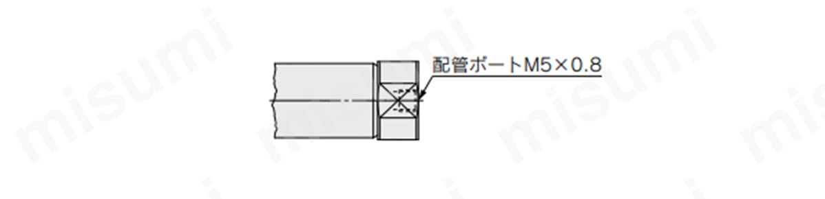 ヘッドカバーポート位置／軸方向（R）の場合