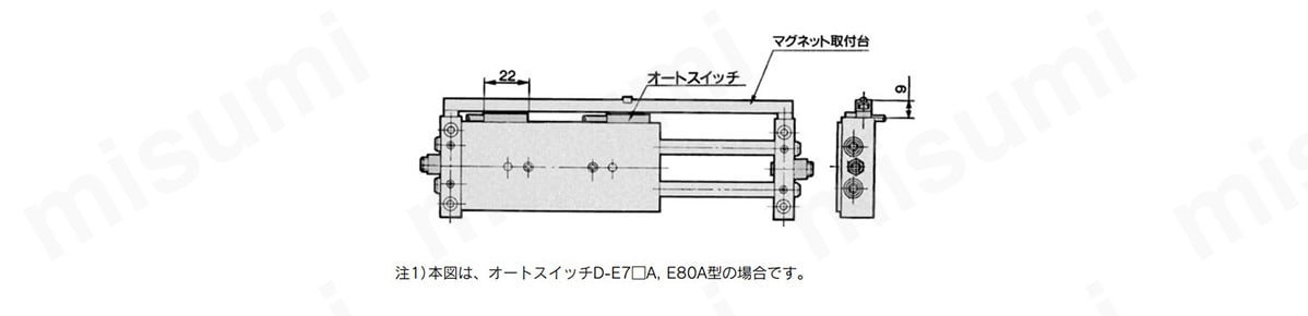スライドユニット 両ロッド形 すべり軸受 CX2シリーズ SMC MISUMI(ミスミ)