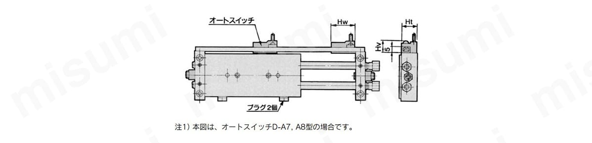 スライドユニット 両ロッド形 すべり軸受 CX2シリーズ SMC MISUMI(ミスミ)