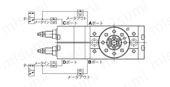 図2：3ポート電磁弁2個の場合
