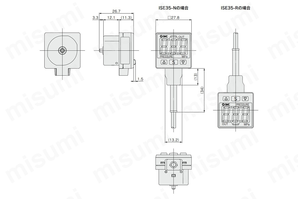 ISE35-N-25-M | デジタル圧力スイッチ（レギュレータ内蔵タイプ
