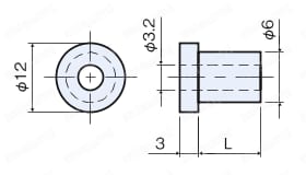 ツバ厚ブッシュ D-L/D-LB/T-L/PE-L 外形図2