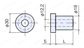 ツバ厚ブッシュ D-L/D-LB/T-L/PE-L 外形図8