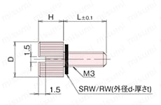 黄銅 ローレットツマミ（スリ割付） NB-A/A-N/AC/AC-N 外形図_07