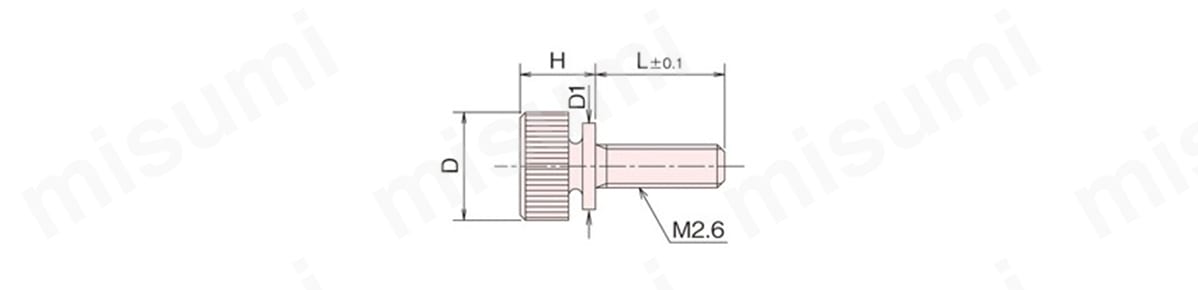 NB-204BC（ネジ径M2.6）などの寸法図