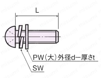黄銅 セットナベ小ネジ（SW・PW（大）付）/B-0000-S2  外形図