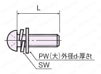 F-0408-S2E | 鉄 セットなべ小ネジ（SW・PW（大）付）/F-0000