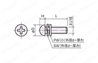 ステンレス セットナベ小ネジ（SW・PW（小）付）/U-0000-S1 外形図_01