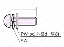 ステンレス セットナベ小ネジ（SW・PW（大）付）/U-0000-S2  外形図
