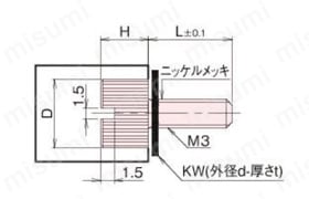 黄銅 ローレットツマミ（スリ割付） NB–AB/AB–NB/AB–SR/AB–R | 廣杉
