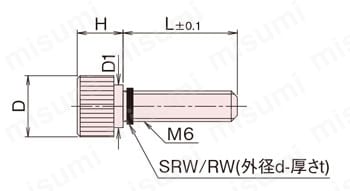 黄銅 ローレットツマミ(段付) NB?D?SR/NB?D?R 外形図04