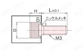黄銅 ローレットツマミ（段付） NB?DB/DB?NB/DB?SR/DB?R 外形図1