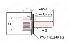 黄銅 ローレットツマミ（段付） NB?DB/DB?NB/DB?SR/DB?R 外形図2