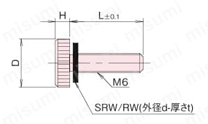 黄銅 ローレットツマミ（低頭） NB?GC?SR/NB?GC?R 外形図4