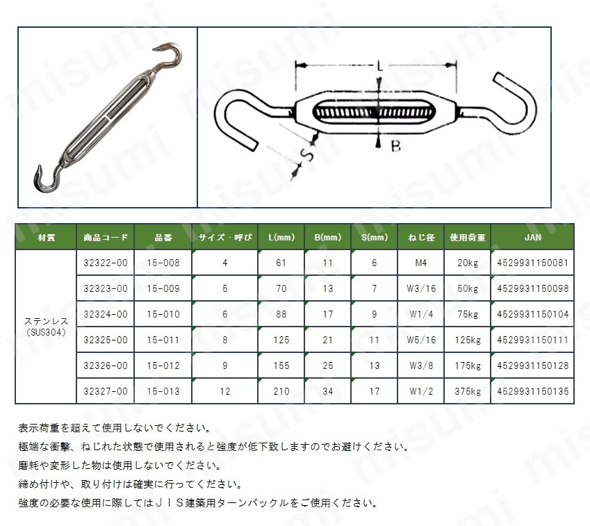 ステンターンバックル:関連画像