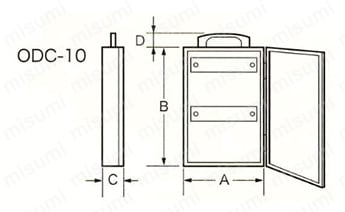 ダイヤル式キーボックス ODCシリーズの寸法図