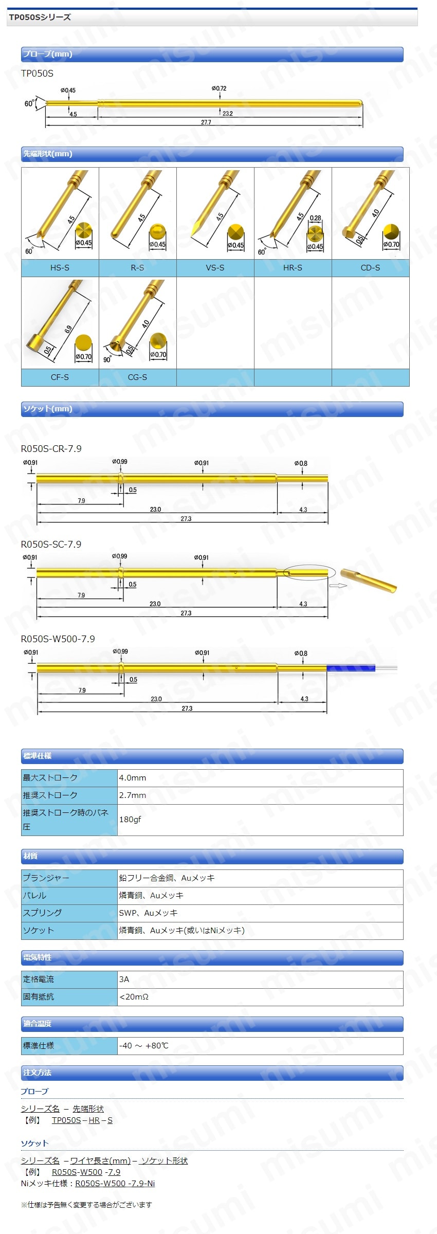 ICTコンタクトプローブ TP050Sシリーズ:関連画像
