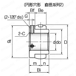 サーマロイピロー ユニット用軸受 外形図